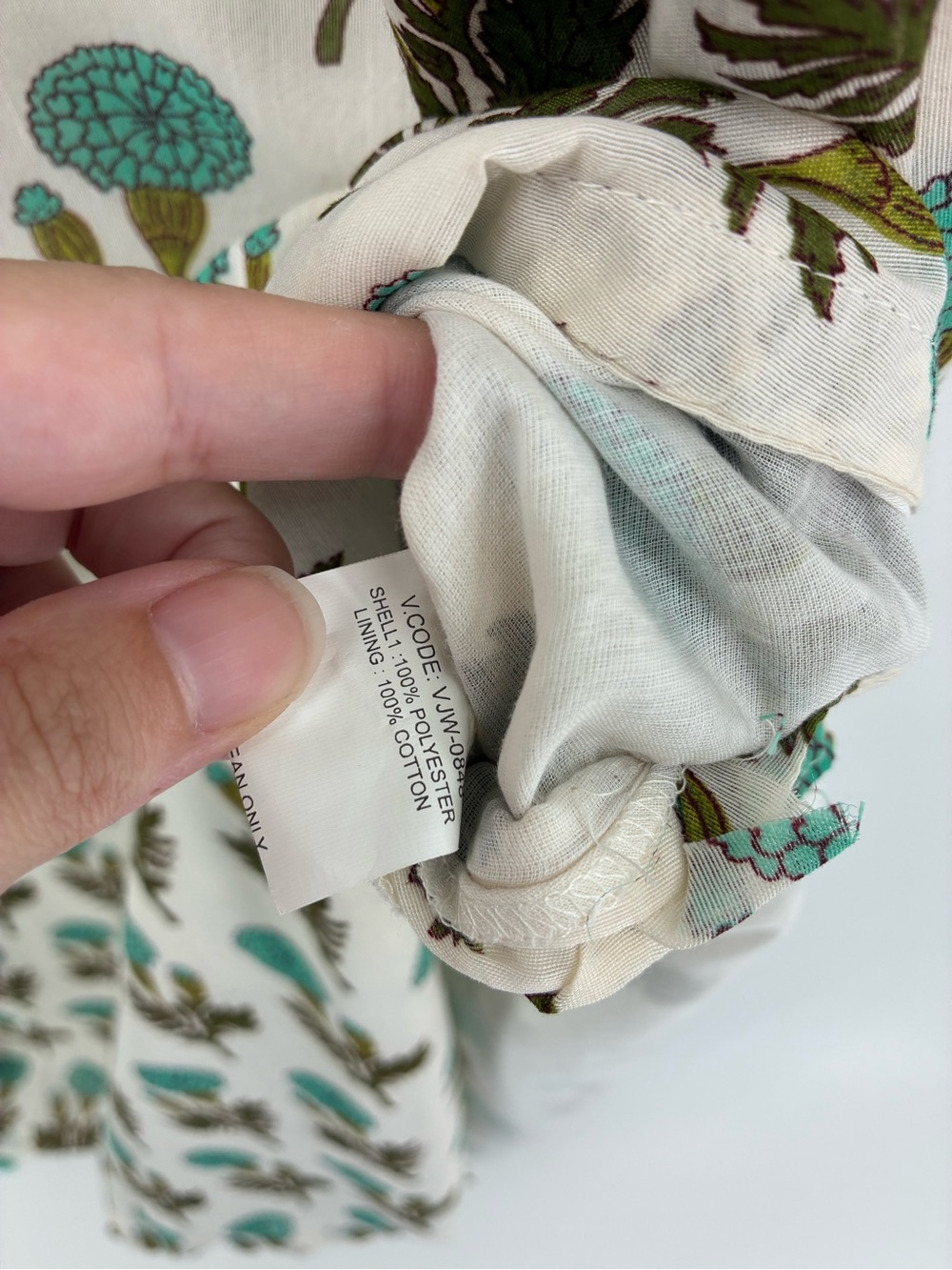 Women’s Floral Print Tunic Dress in Teal and Olive - Picture 10 of 15